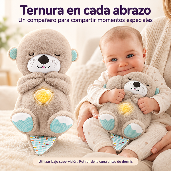 Peluche Nutria que Respira para Dormir con Música y Luz