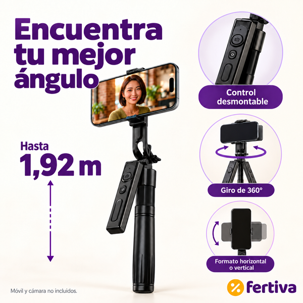 Palo Selfie Inteligente con Seguimiento Facial 1,92 m