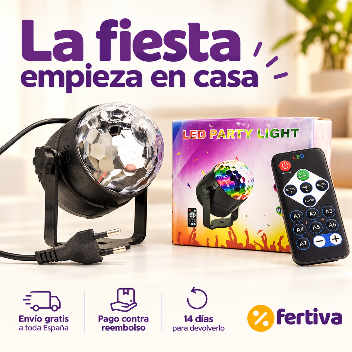 Bola de Discoteca LED con Mando a Distancia