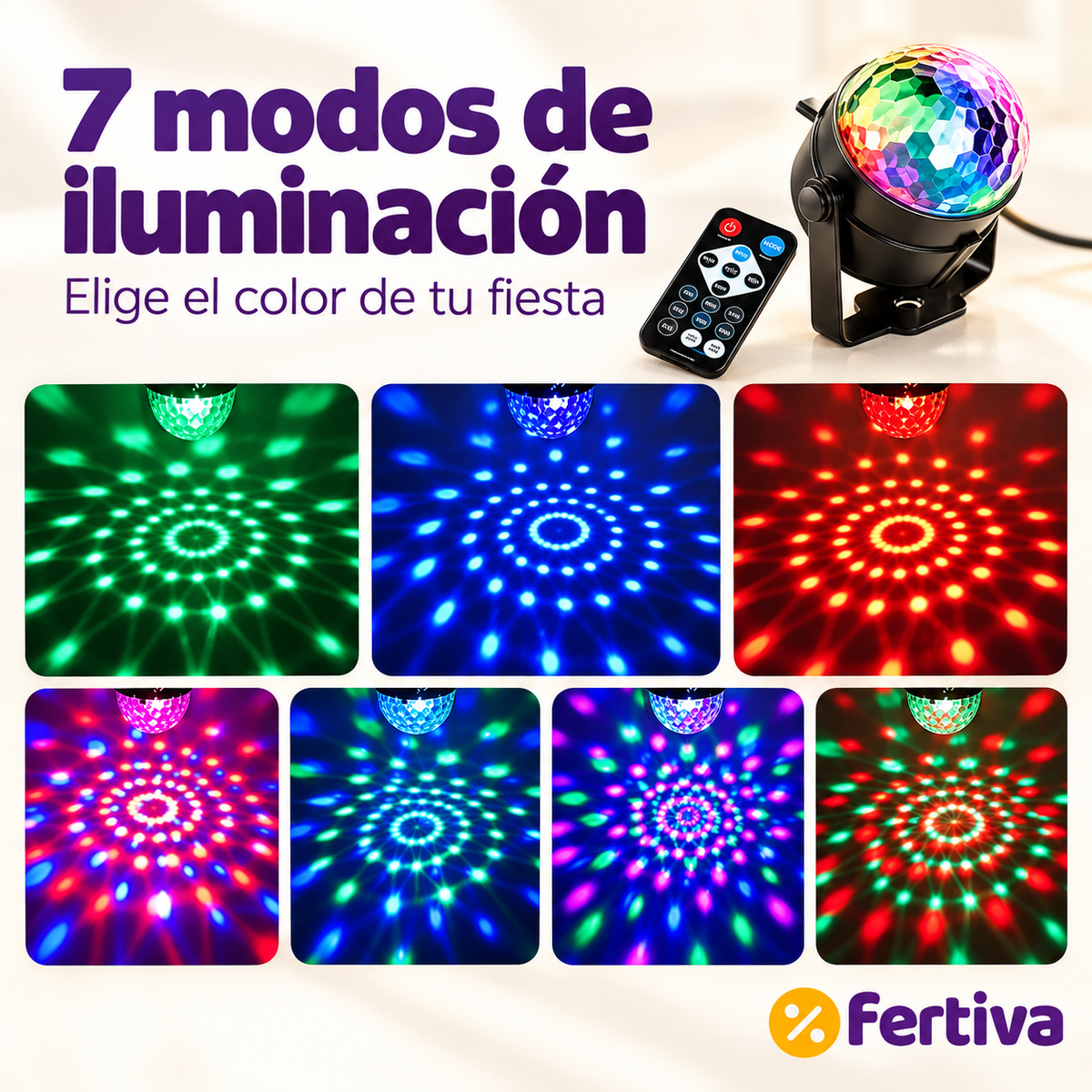 Bola de Discoteca LED con Mando a Distancia