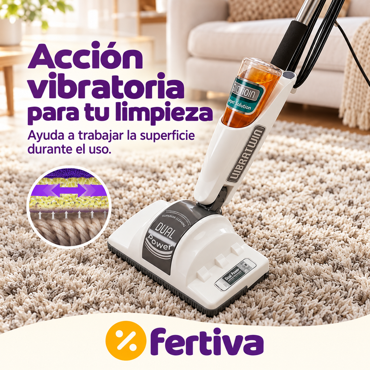 Limpiadora Vibratwin® para Alfombras, Moquetas y Suelos