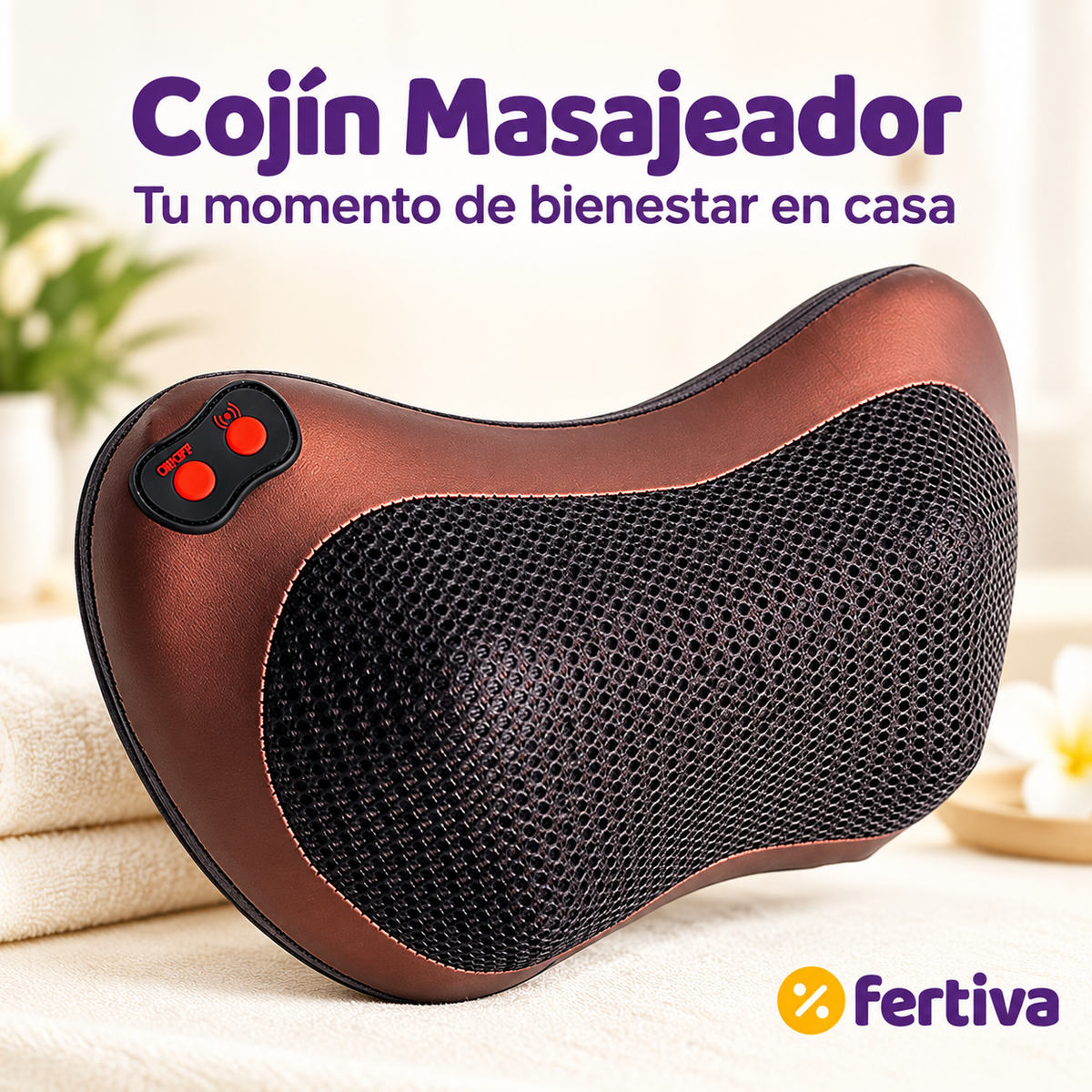 Cojín de Masaje Shiatsu con Calor para Cuello, Espalda y Piernas