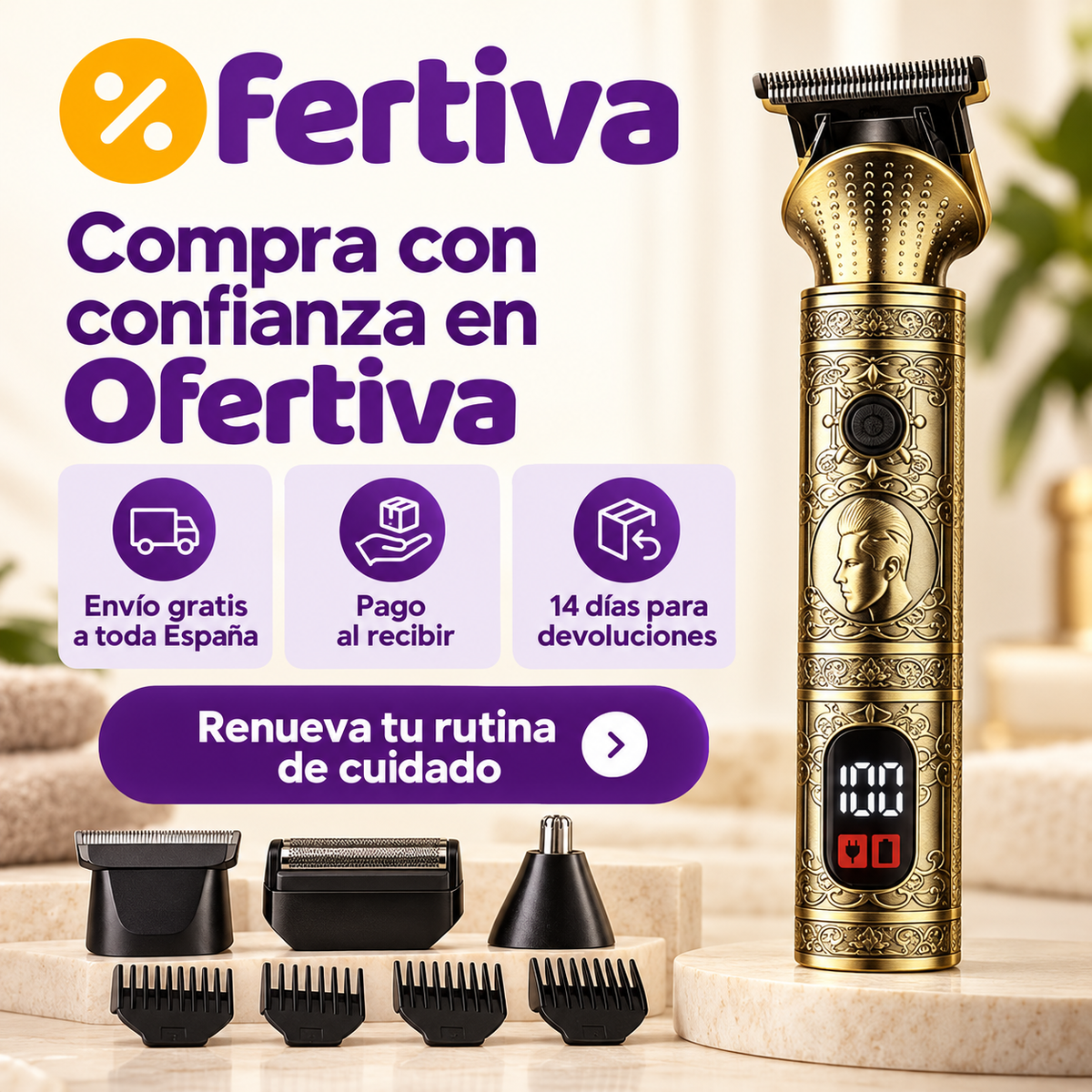 Máquina Cortapelo 6 en 1 Recargable