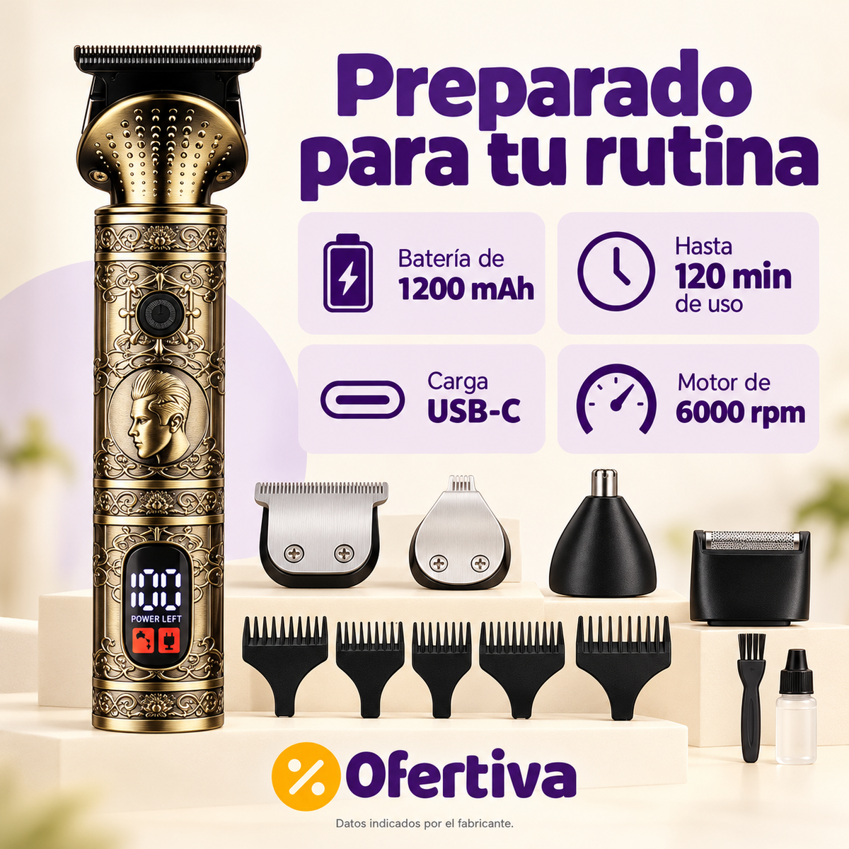 Máquina Cortapelo 6 en 1 Recargable