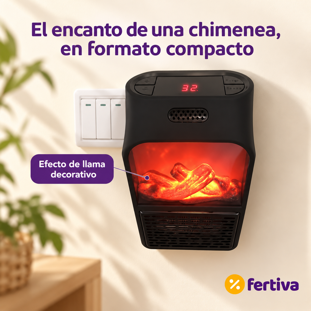 Calefactor Enchufable 1000W con Mando a Distancia