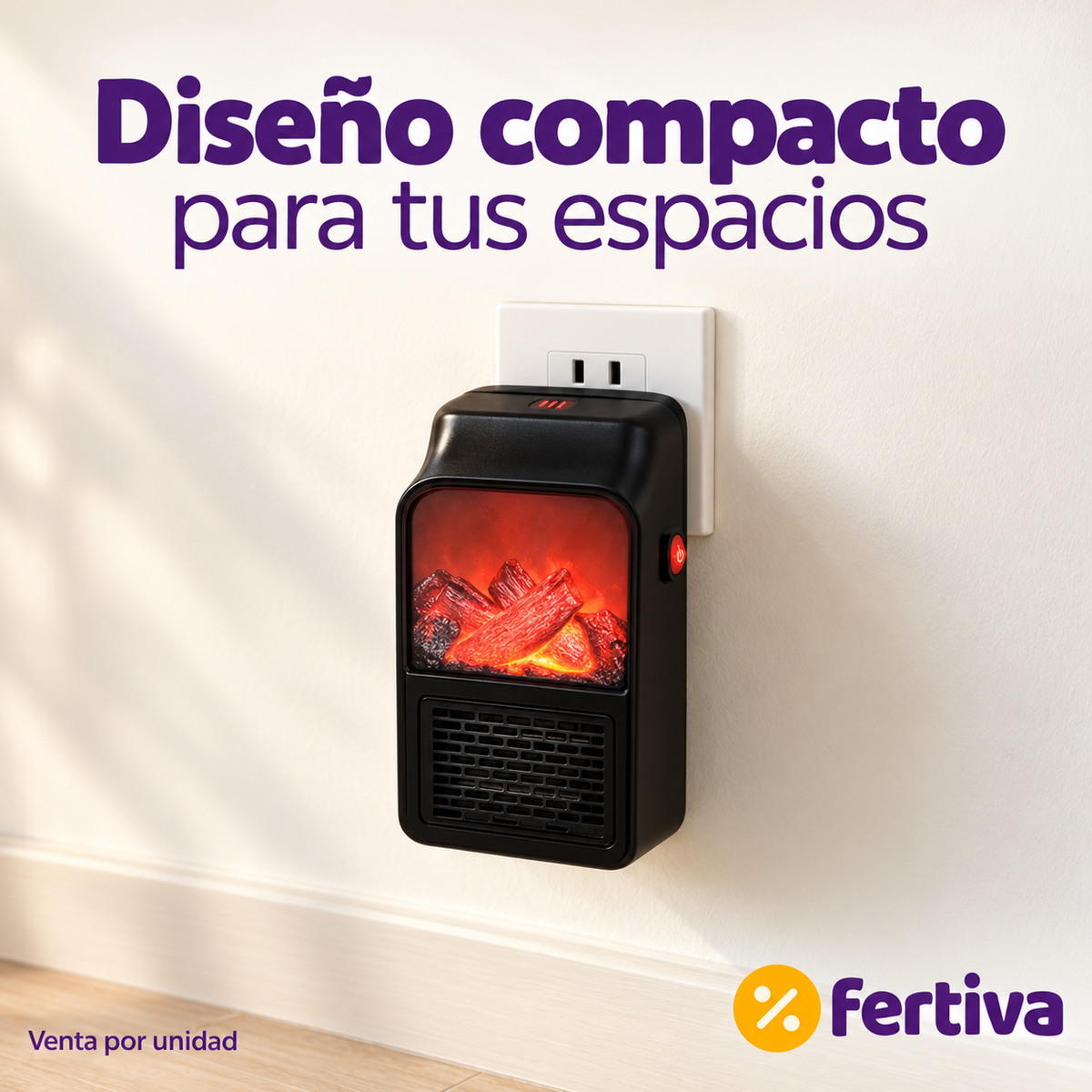 Calefactor Enchufable 1000W con Mando a Distancia