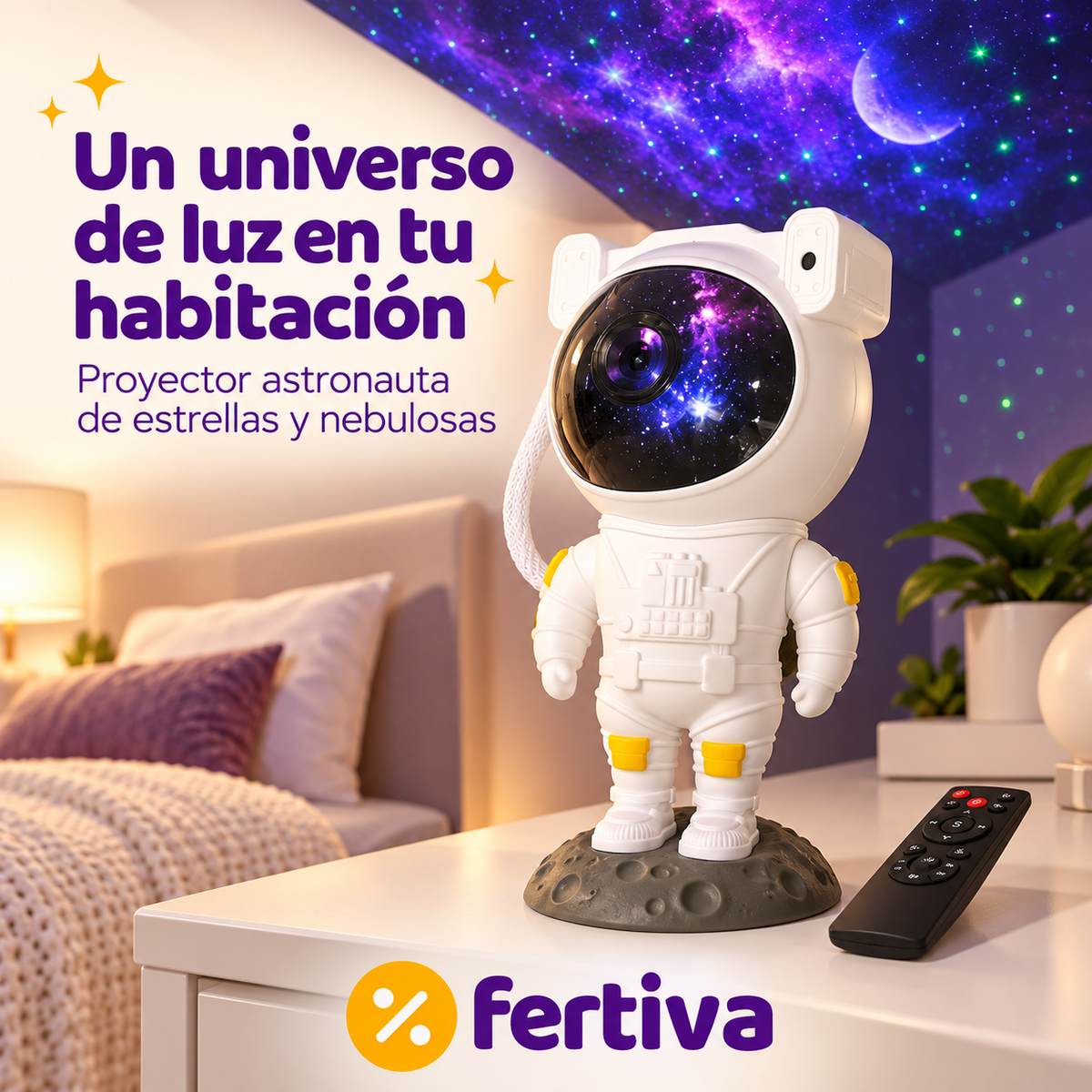 Proyector Astronauta Galaxia con Mando
