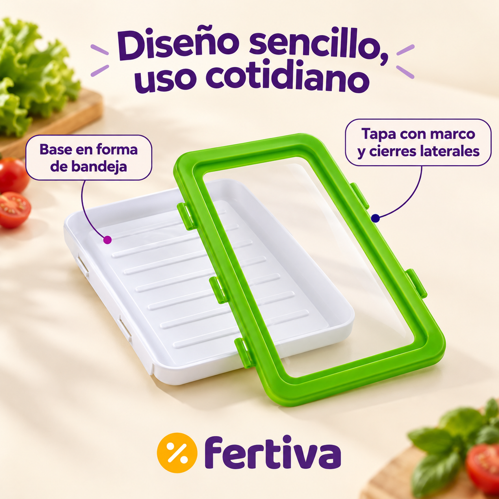 Pack 9 Bandejas Herméticas con Tapa Elástica