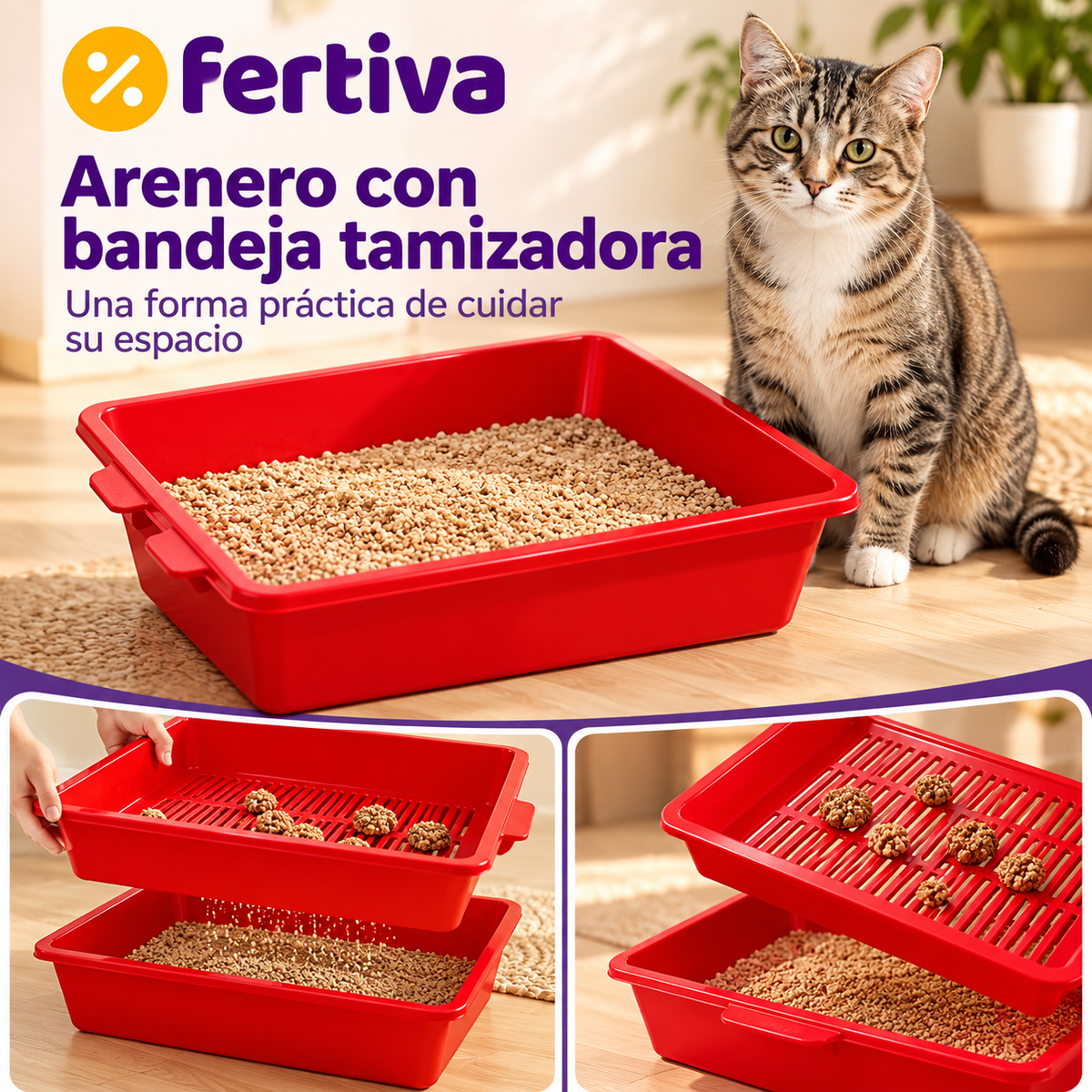 Arenero Sift & Go – Limpia la Arena del Gato sin Pala