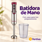 Batidora de Mano 1200W de Acero Inoxidable con Turbo