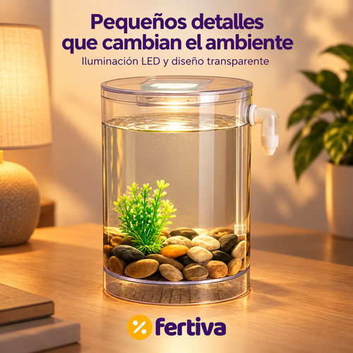 Acuario con Limpieza Integrada y Luz LED