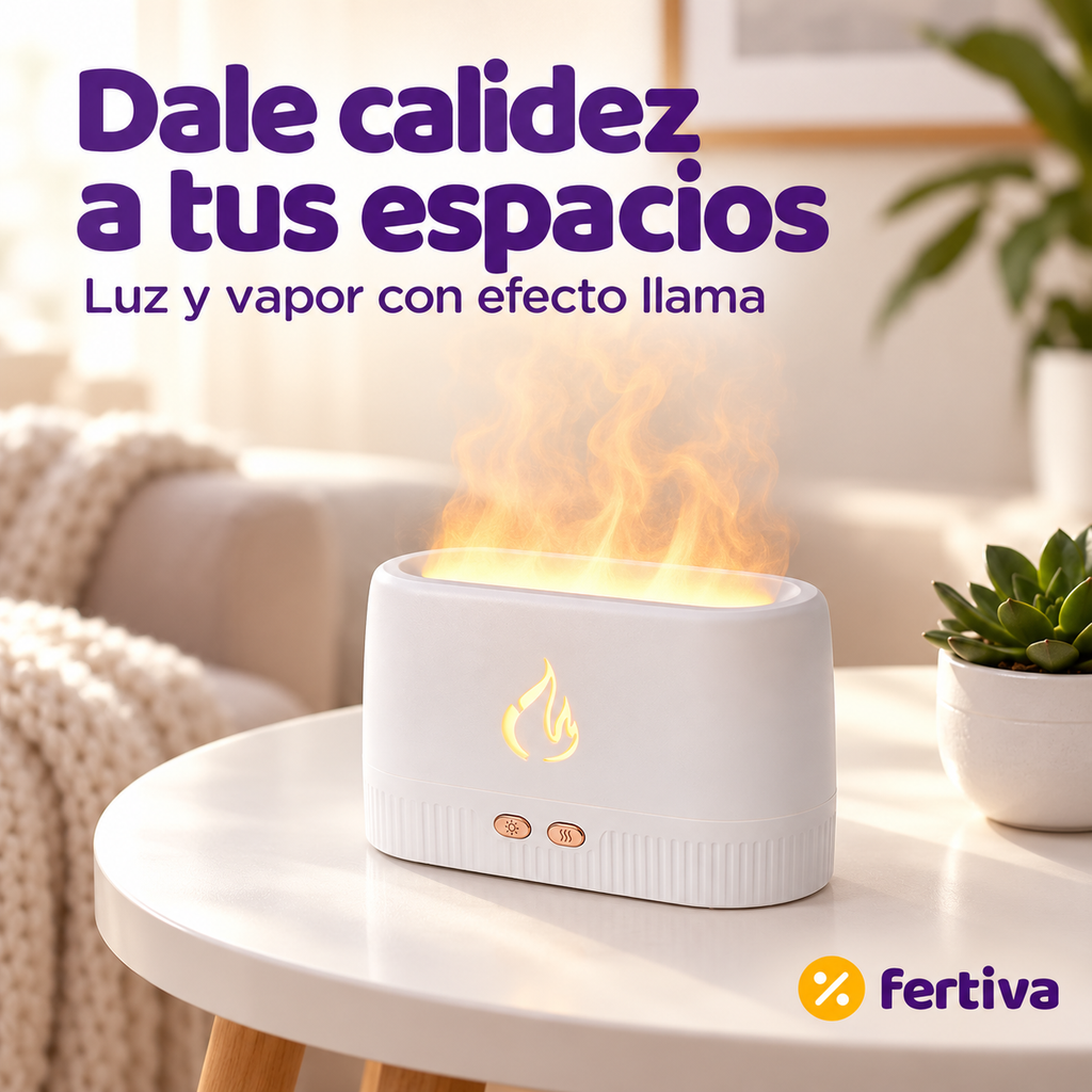Humidificador Efecto Llama con Luz LED