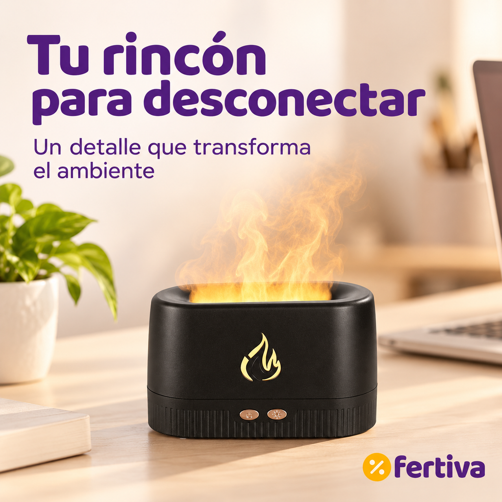 Humidificador Efecto Llama con Luz LED