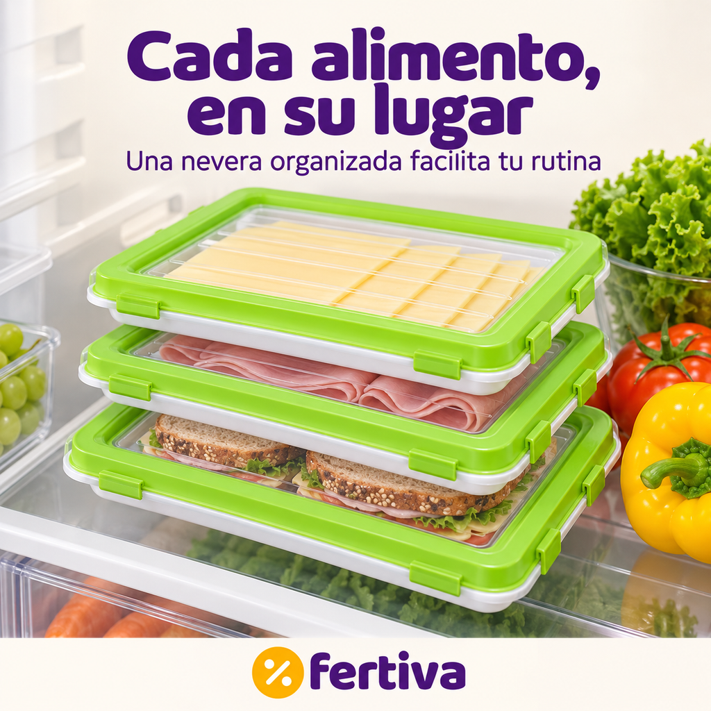 Pack 9 Bandejas Herméticas con Tapa Elástica