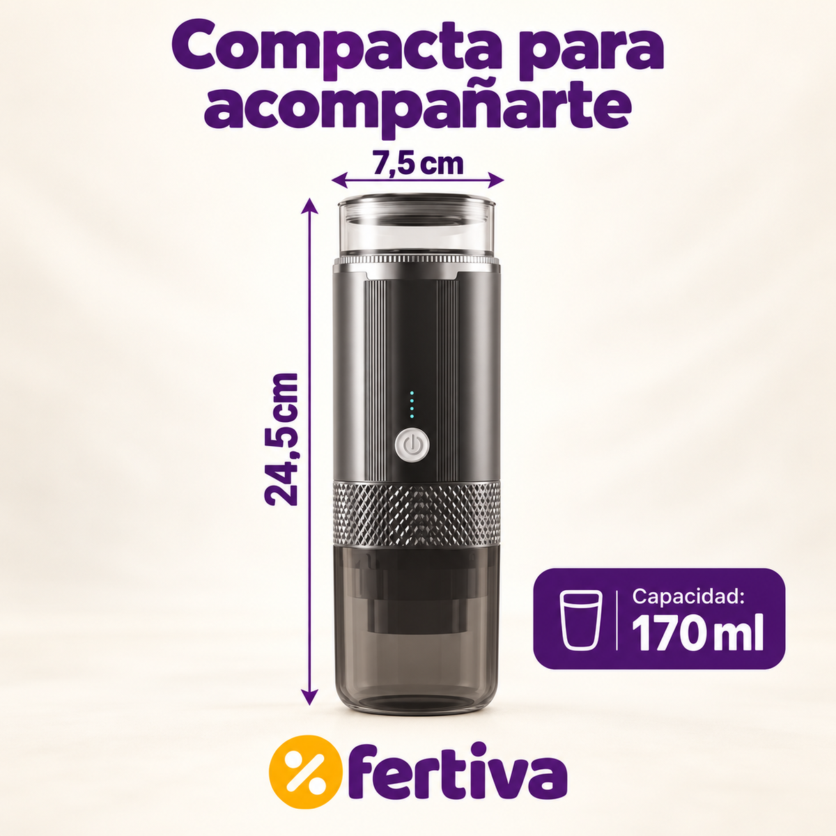 Cafetera Portátil Recargable para Cápsulas y Café Molido