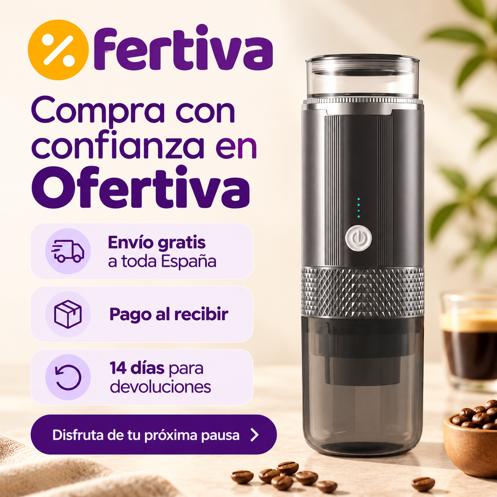 Cafetera Portátil Recargable para Cápsulas y Café Molido