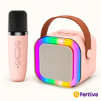 Karaoke Portátil Bluetooth con Micrófono y Luces