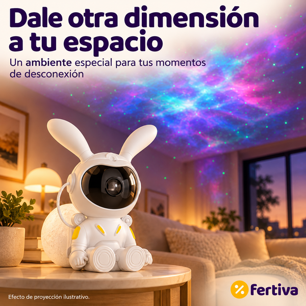 Proyector Astronauta Conejito de Estrellas con Mando