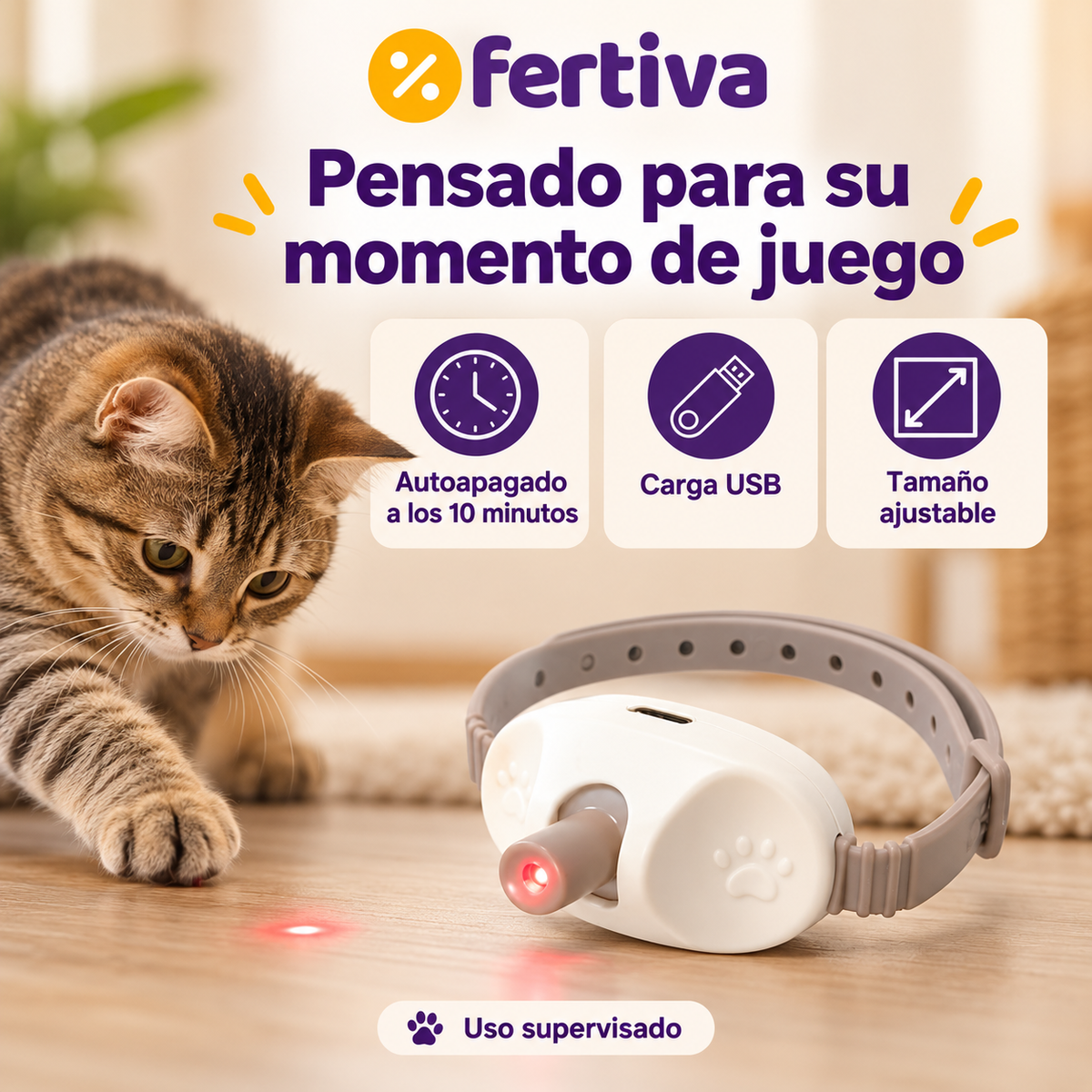 Collar Láser de Juego para Gatos
