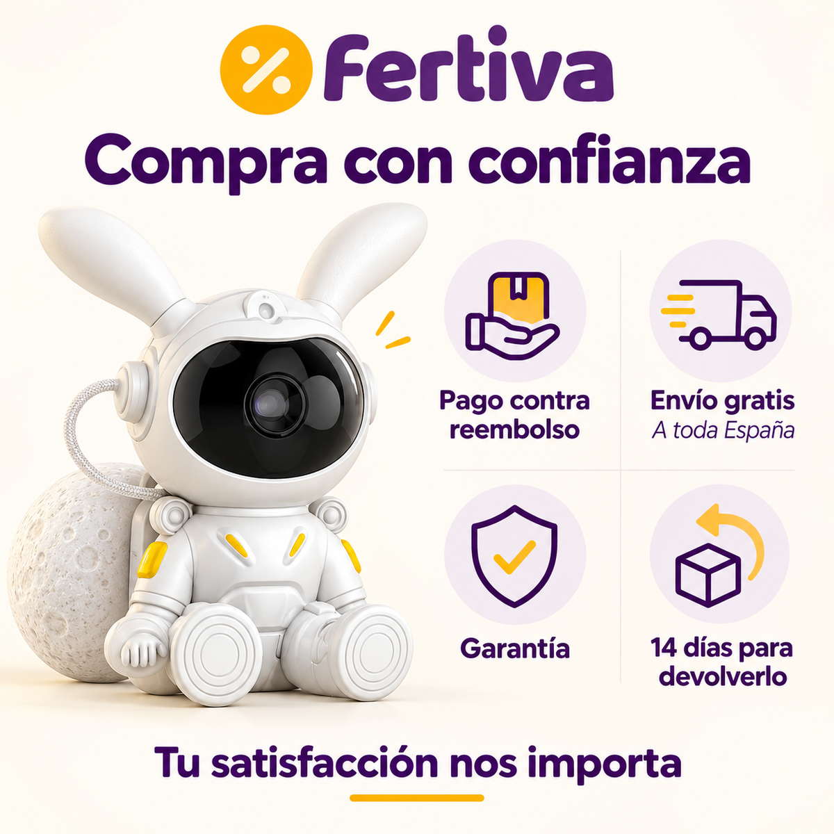 Proyector Astronauta Conejito de Estrellas con Mando