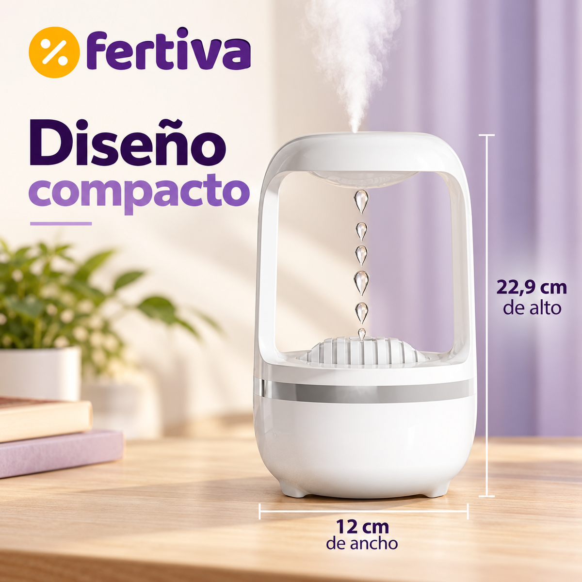 Humidificador Antigravedad de Gotas de Agua