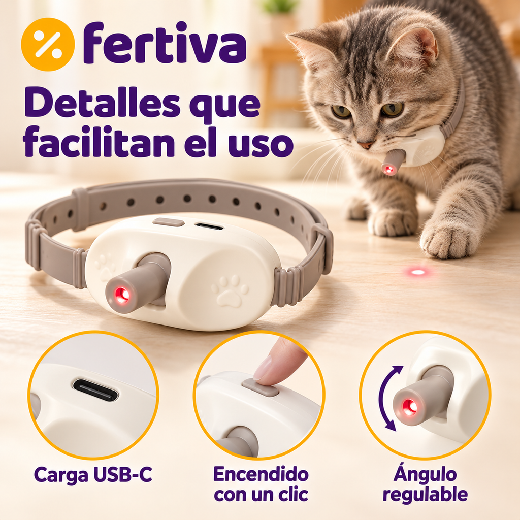 Collar Láser de Juego para Gatos
