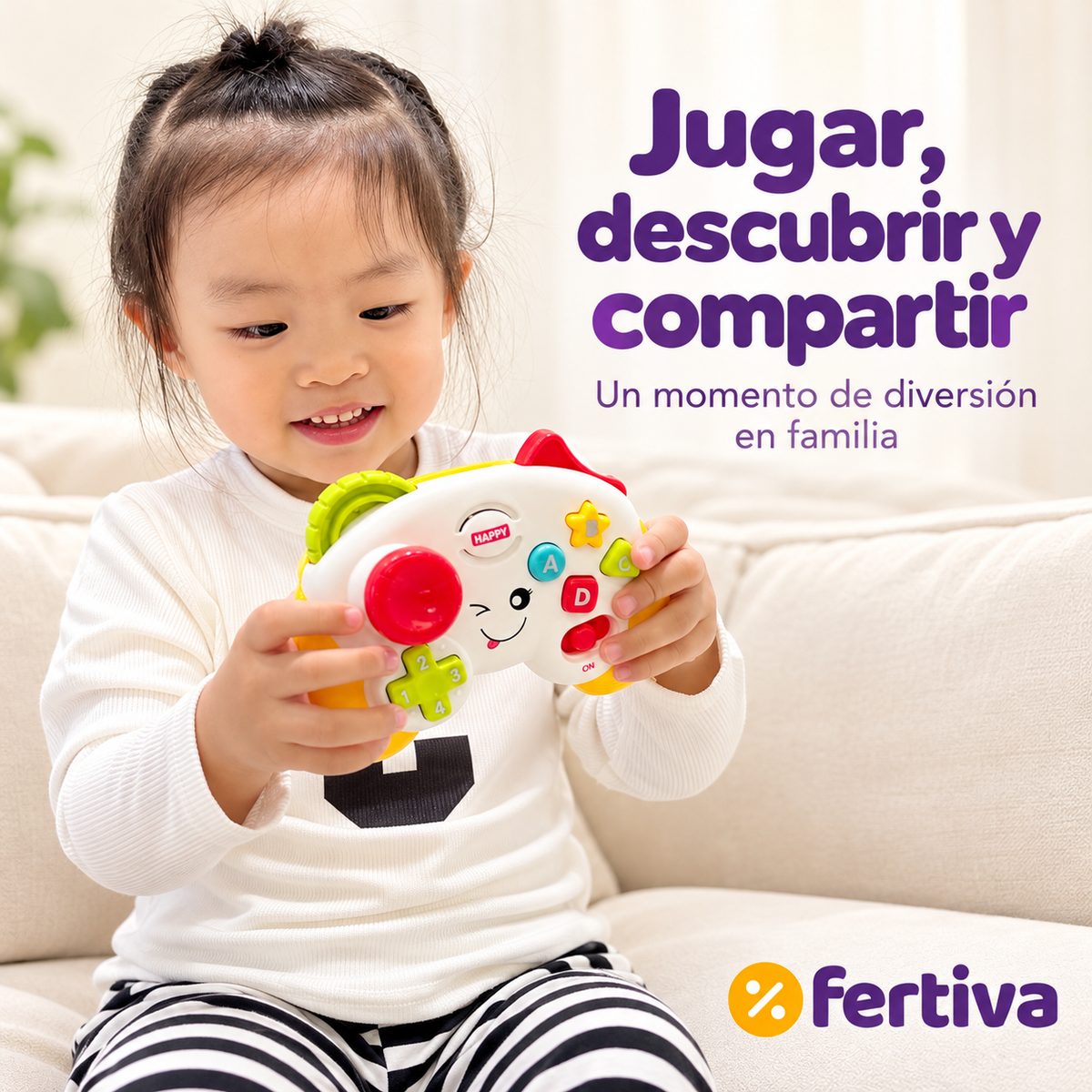Mando de TV de Juguete para Bebés con Luces y Sonidos