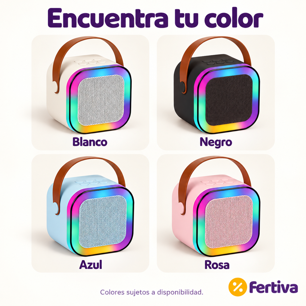 Karaoke Portátil Bluetooth con Micrófono y Luces