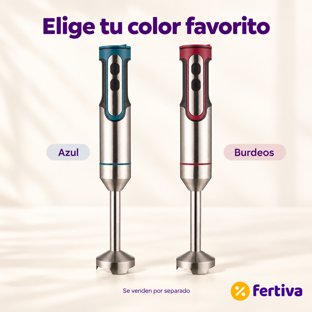 Batidora de Mano 1200W de Acero Inoxidable con Turbo