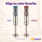 Batidora de Mano 1200W de Acero Inoxidable con Turbo