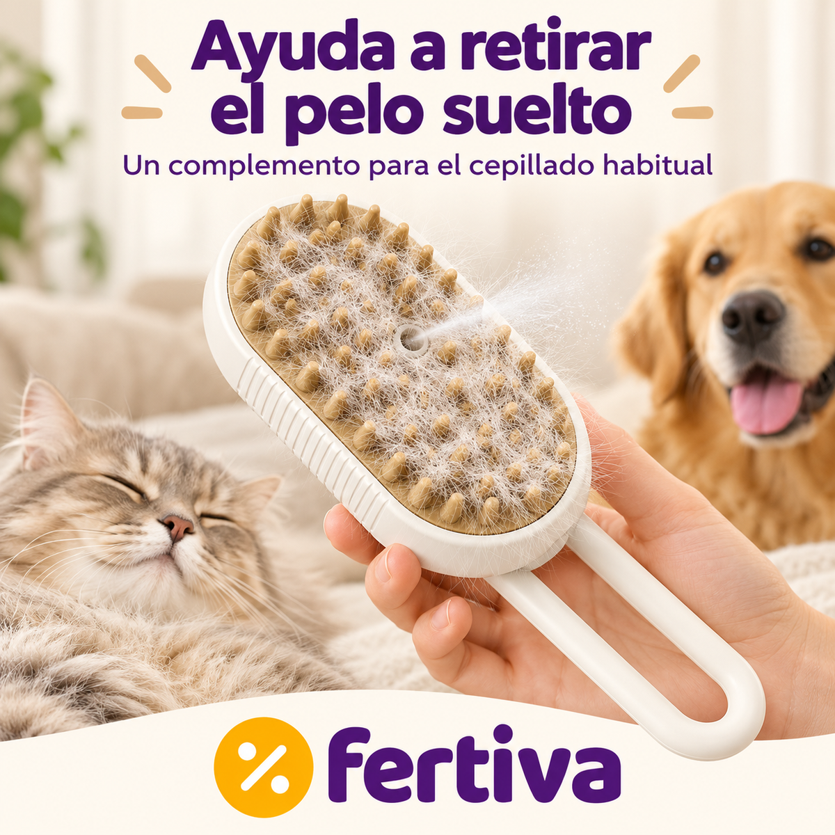 Cepillo de Vapor para Gatos y Perros – Pack 2