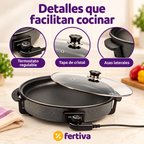 Paellera Eléctrica 42 cm 1500W con Tapa de Cristal