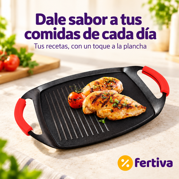 Plancha Grill de Inducción 47 cm con Revestimiento Efecto Piedra