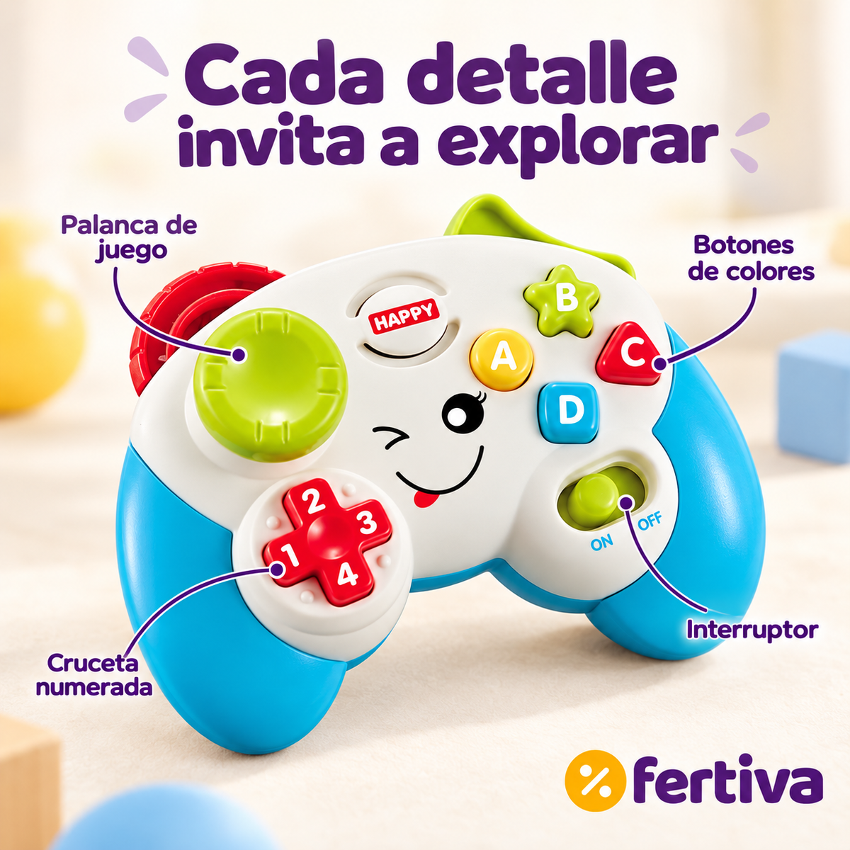 Mando de TV de Juguete para Bebés con Luces y Sonidos
