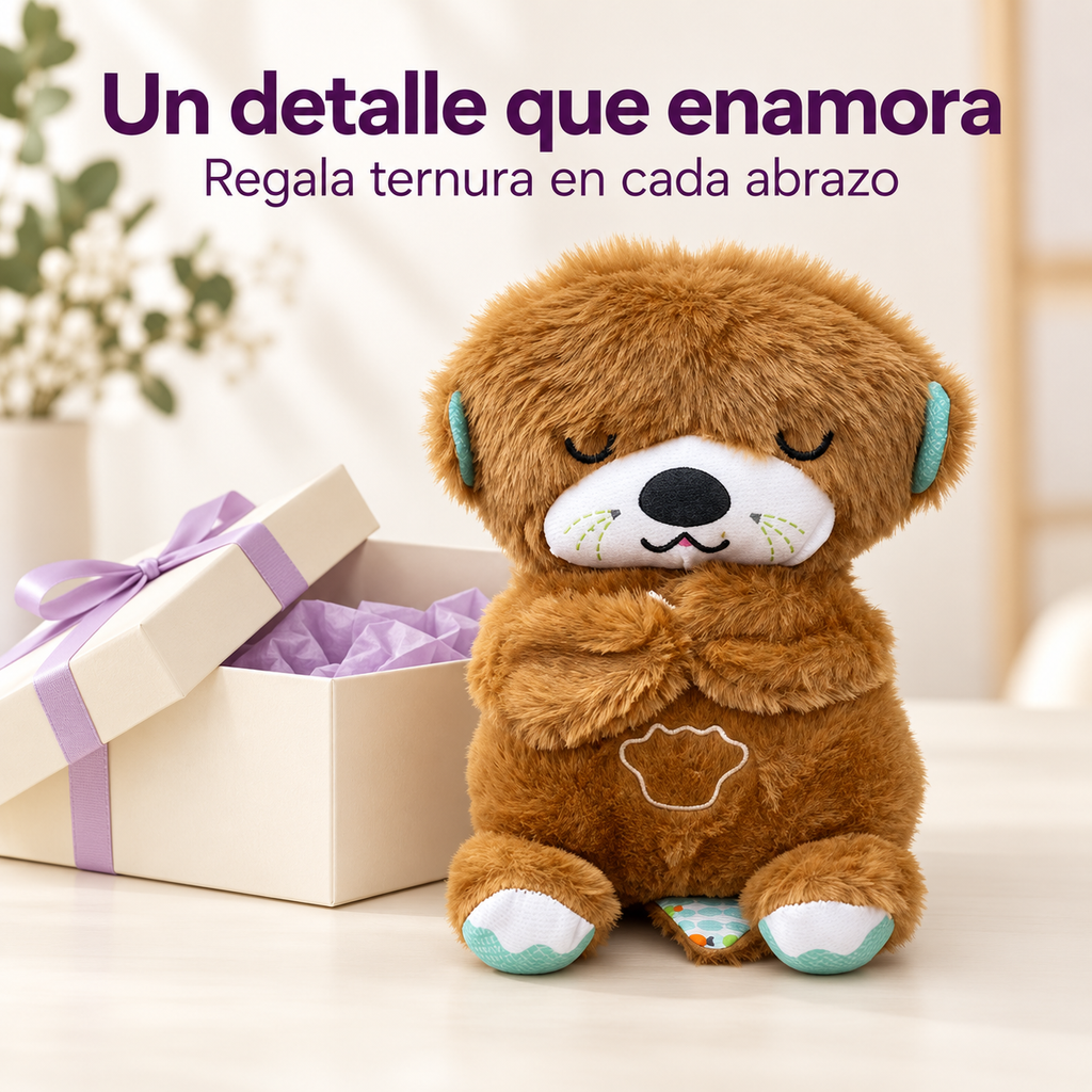 Peluche Nutria que Respira para Dormir con Música y Luz