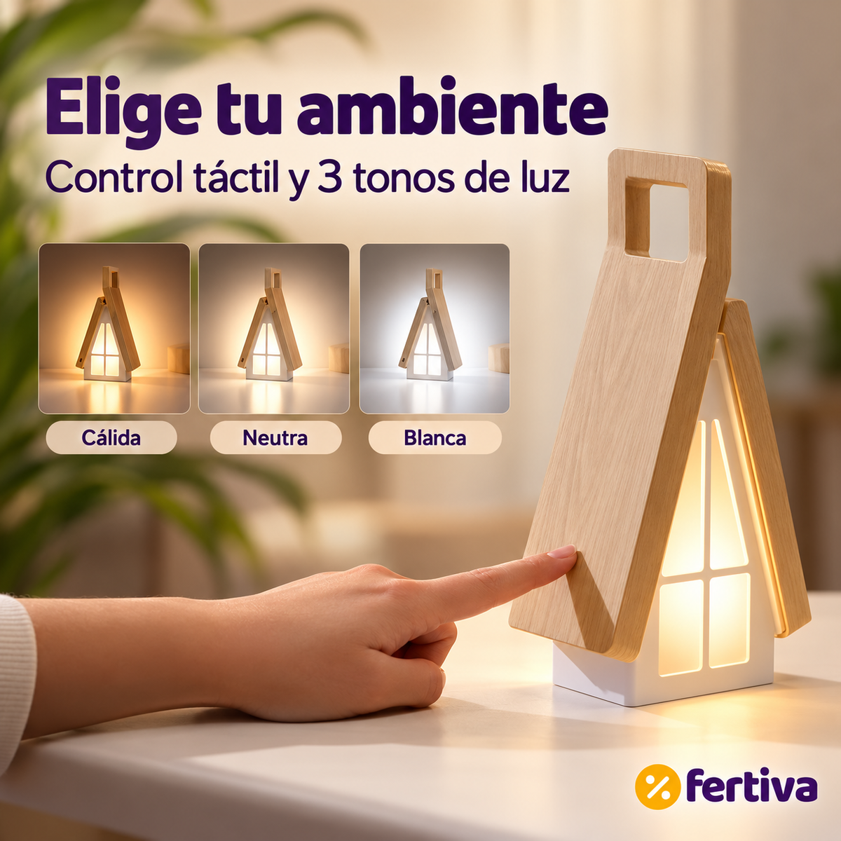 Lámpara Casita LED Recargable y Regulable
