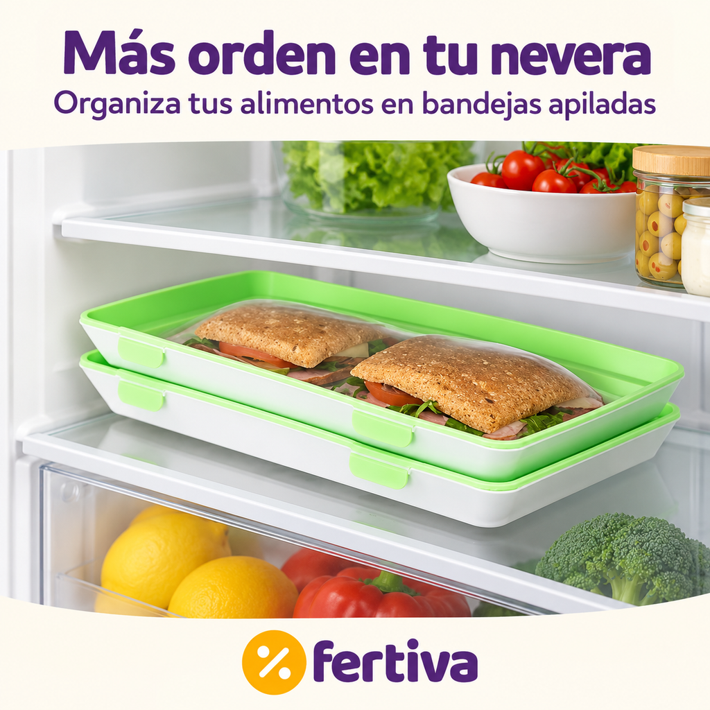 Pack 9 Bandejas Herméticas con Tapa Elástica