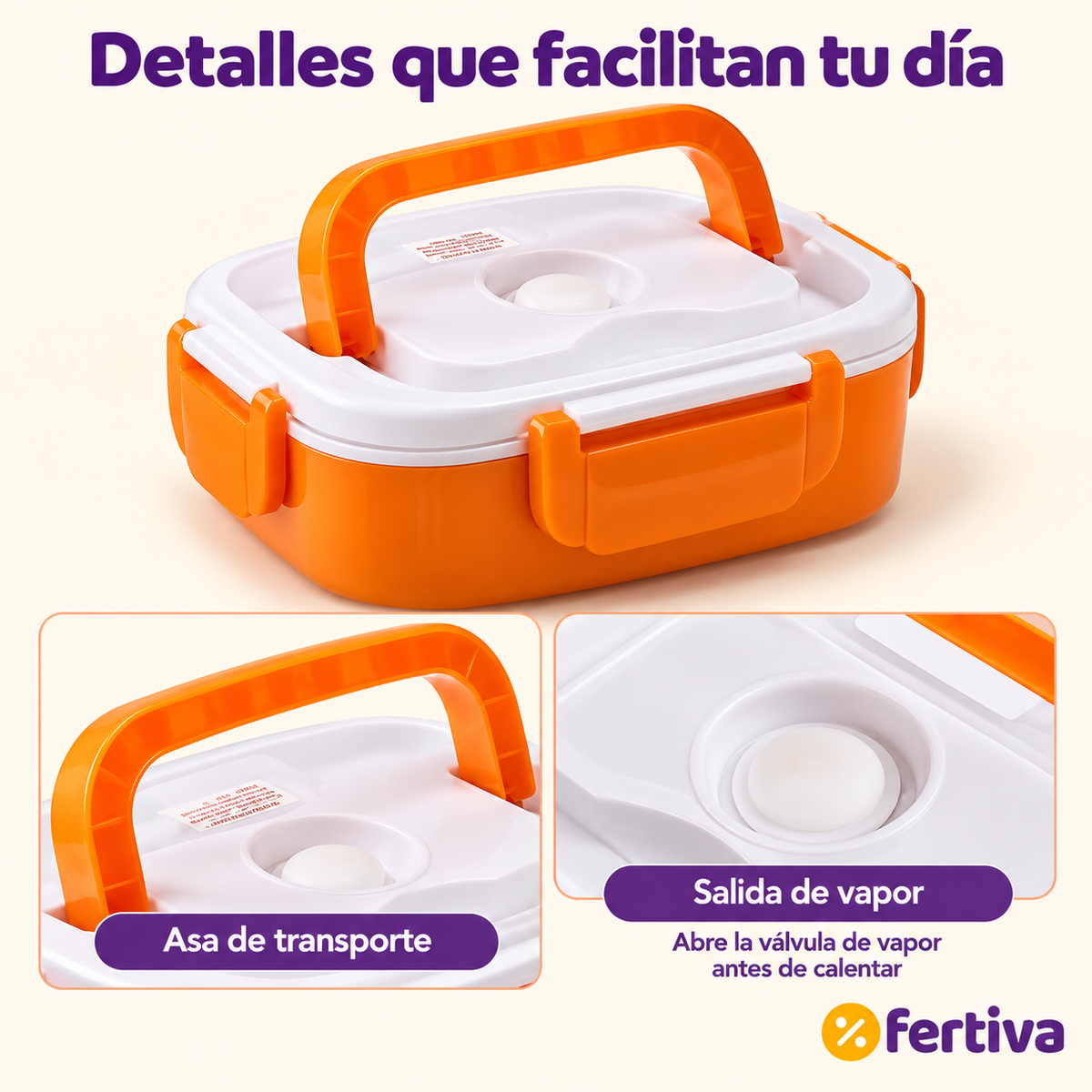 Fiambrera Eléctrica 2 en 1 para Trabajo y Coche 1,5 L