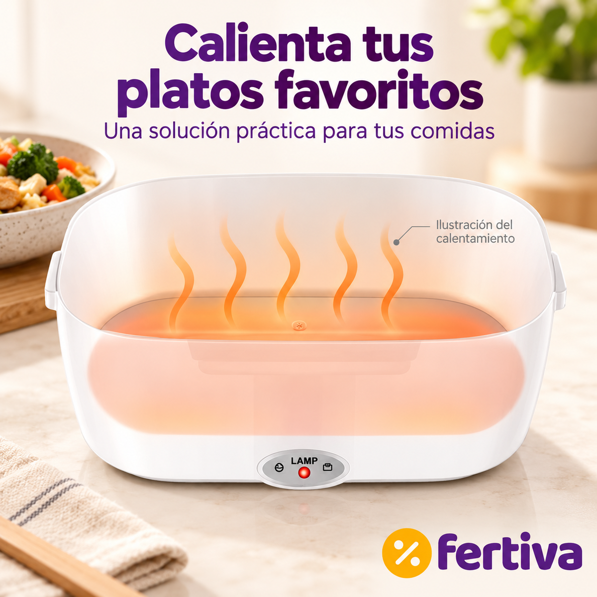 Fiambrera Eléctrica 2 en 1 para Trabajo y Coche 1,5 L