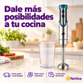 Batidora de Mano 1200W de Acero Inoxidable con Turbo