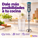 Batidora de Mano 1200W de Acero Inoxidable con Turbo