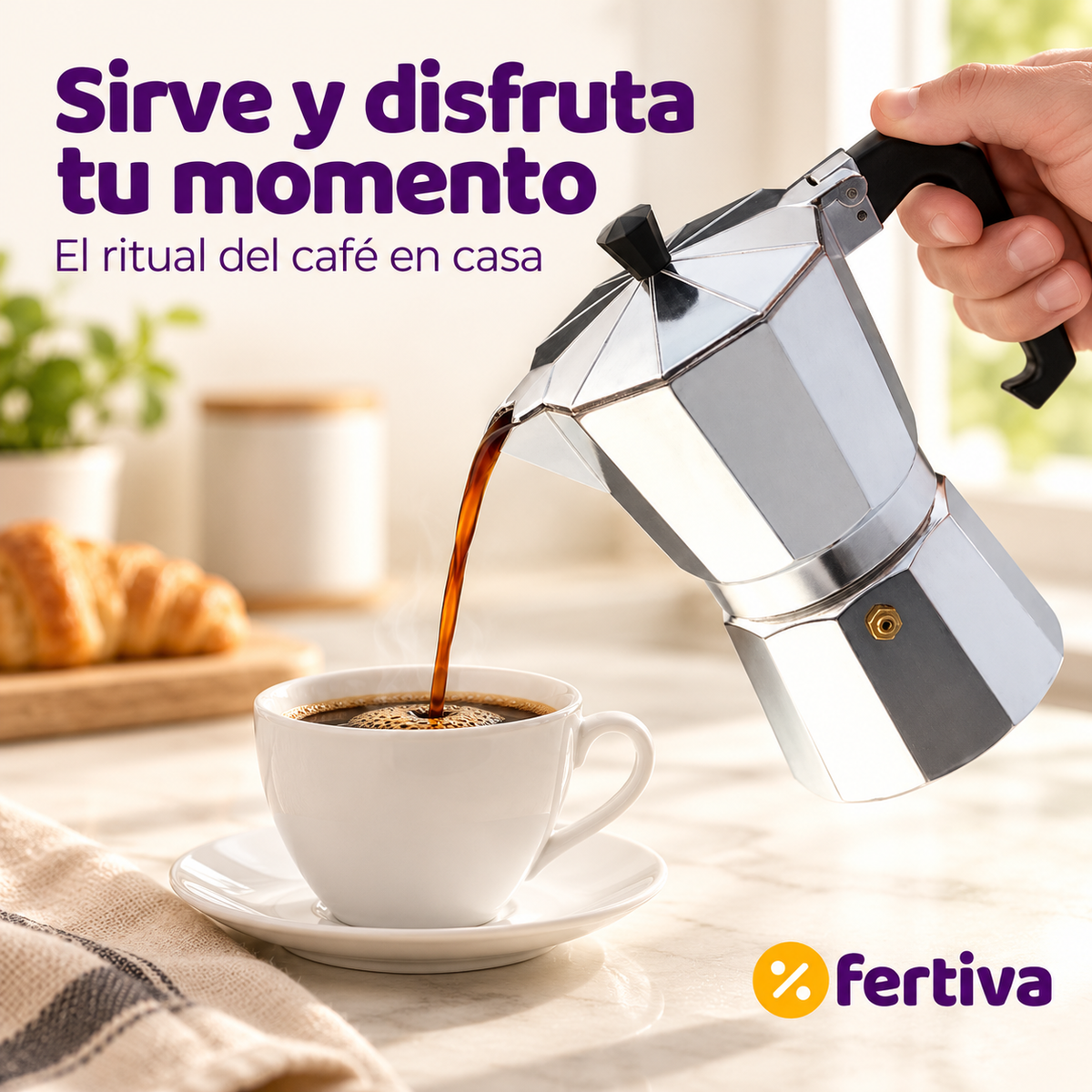 Cafetera Italiana Clásica 12 Tazas Apta para Inducción