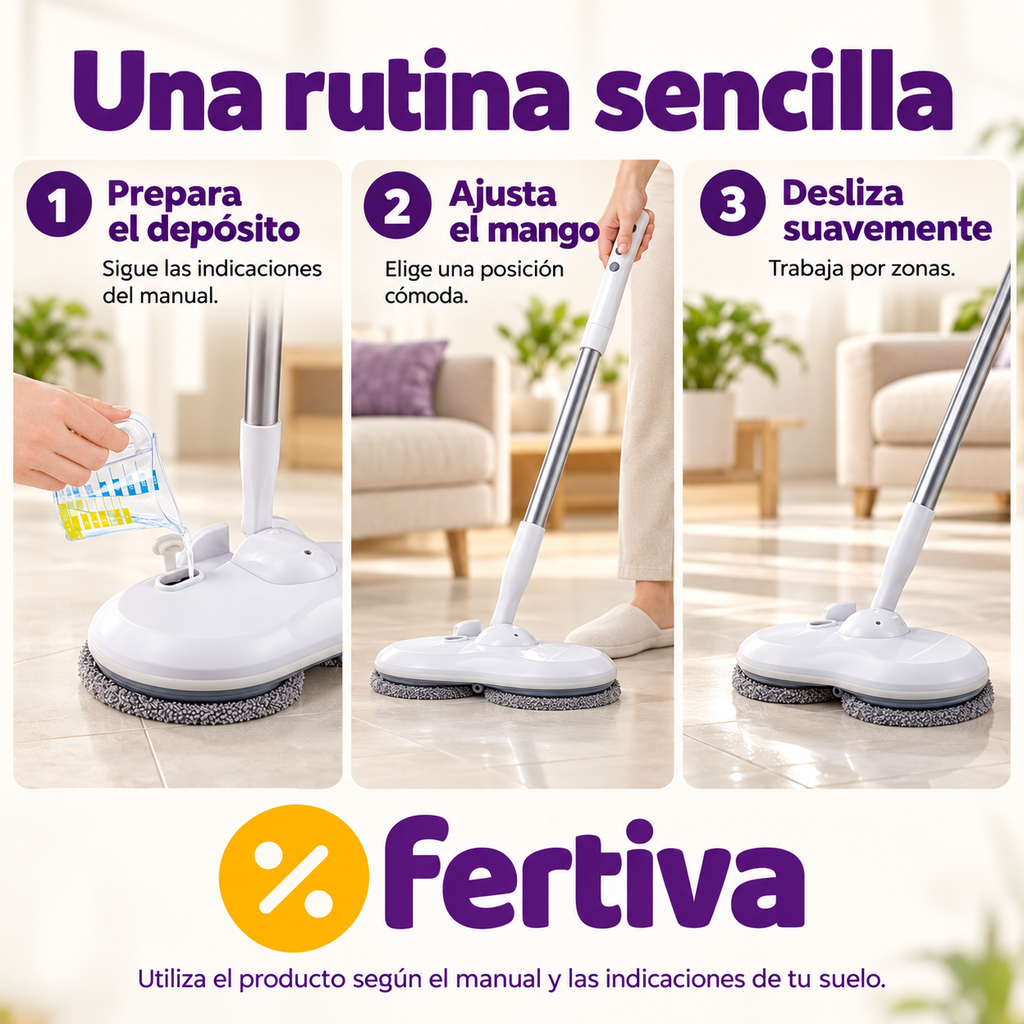 Mopa Eléctrica Inalámbrica Pro con Doble Rotación