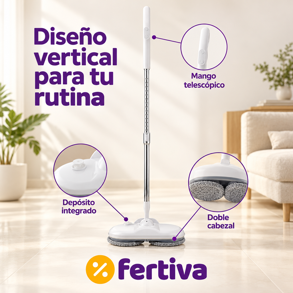Mopa Eléctrica Inalámbrica Pro con Doble Rotación