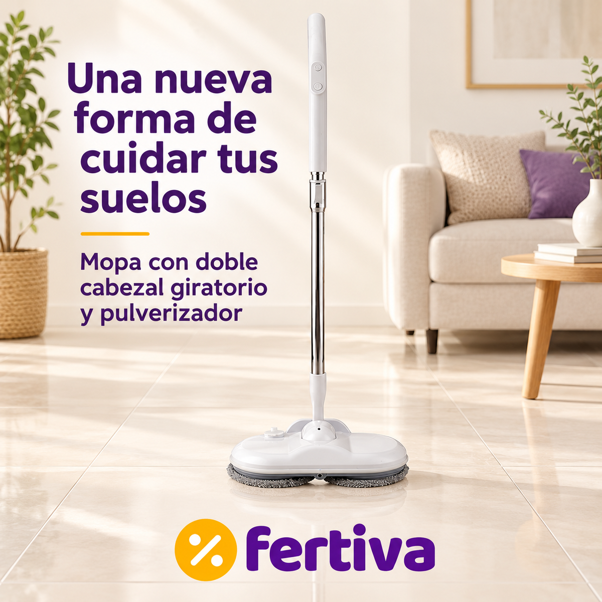 Mopa Eléctrica Inalámbrica Pro con Doble Rotación