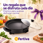 Paellera Eléctrica 42 cm 1500W con Tapa de Cristal