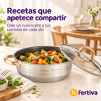 Batería de Cocina 12 Piezas de Acero Inoxidable Apta para Inducción