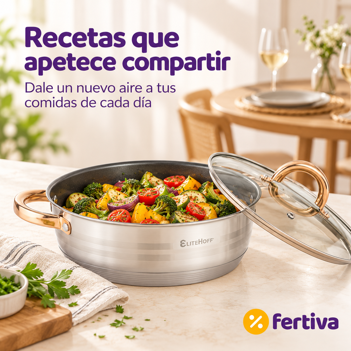 Batería de Cocina 12 Piezas de Acero Inoxidable Apta para Inducción