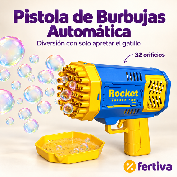 Pistola de Burbujas Automática 32 Agujeros