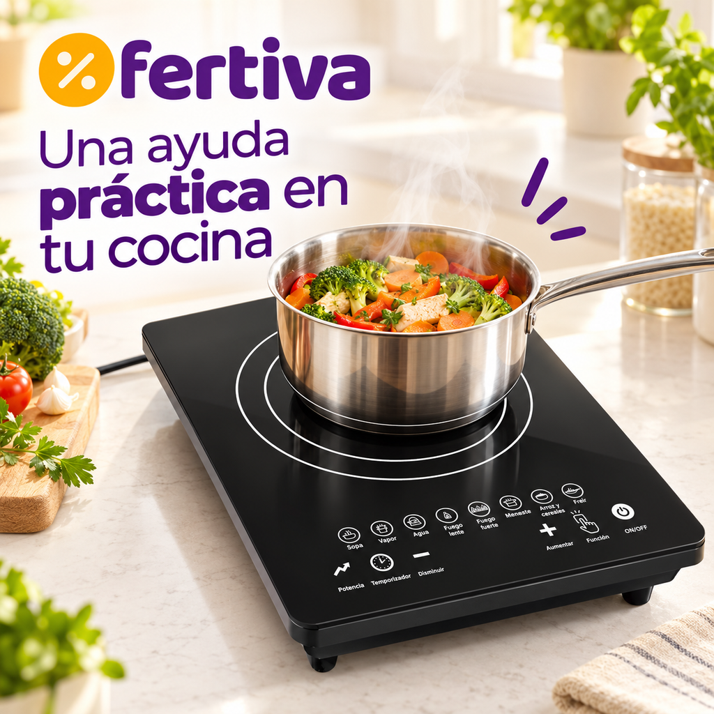 Placa de Inducción Portátil 1500W Táctil